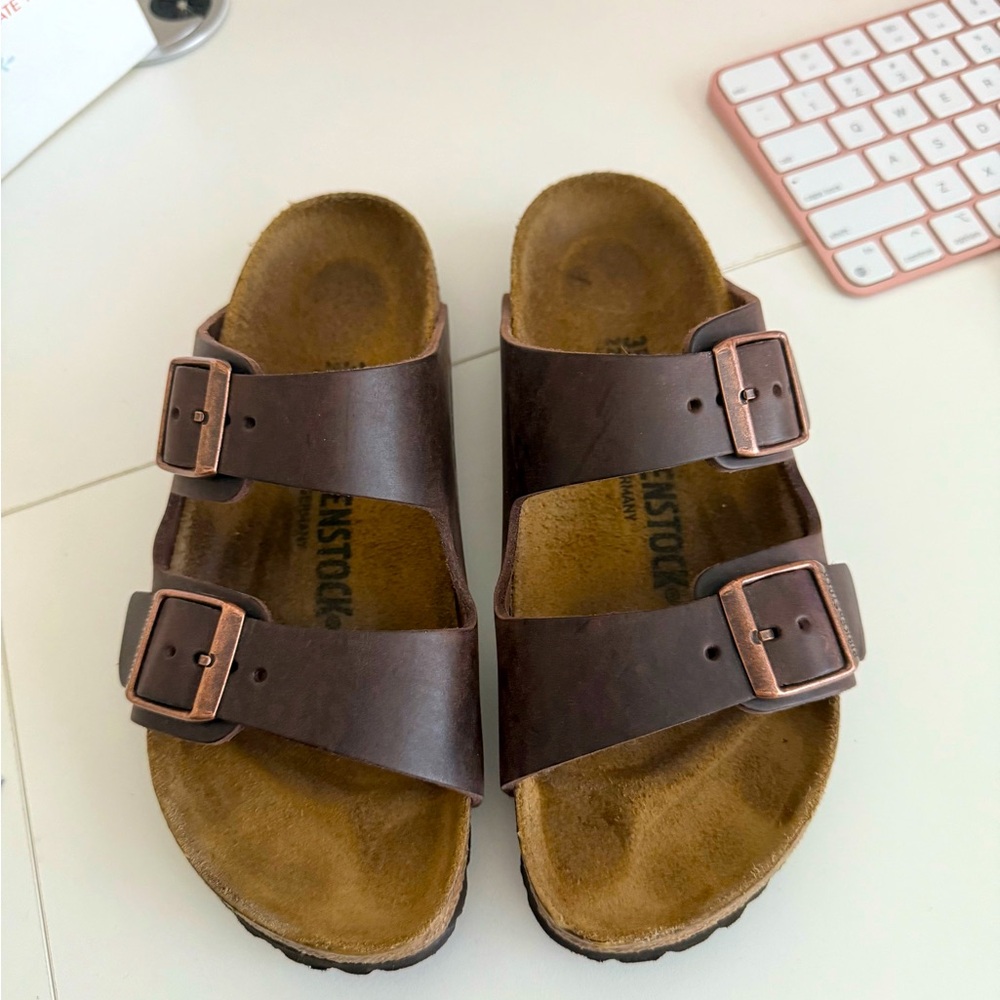 Birkenstock Dark Brown Double Strap Sandals